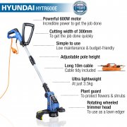 Hyundai HYTR600E 600W 30cm Corded Electric Grass Trimmer